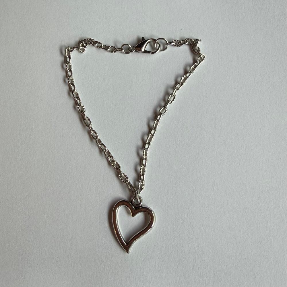 Heart bracelet charm chain handmade